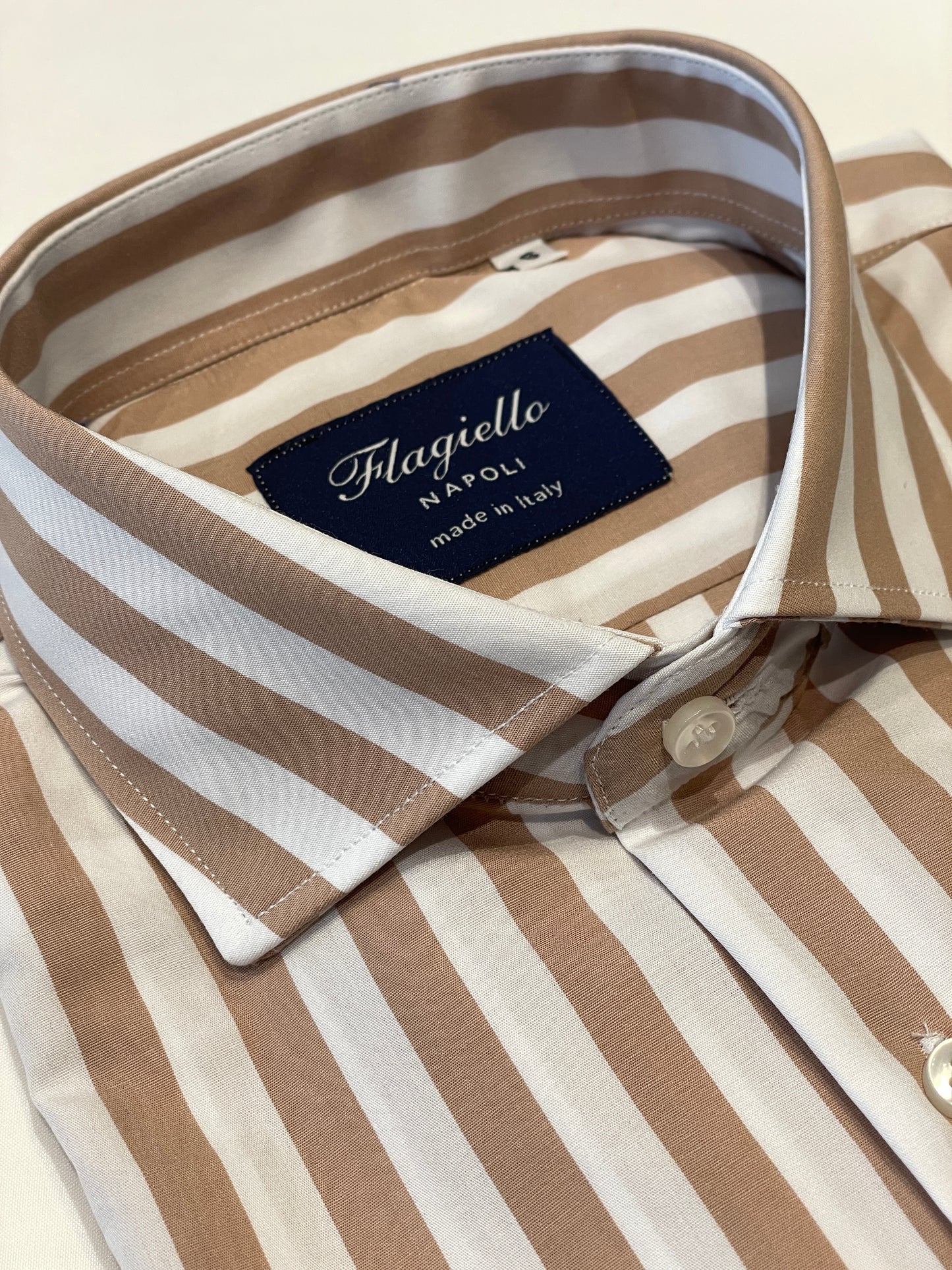 Brown Stripe Cotton Shirt