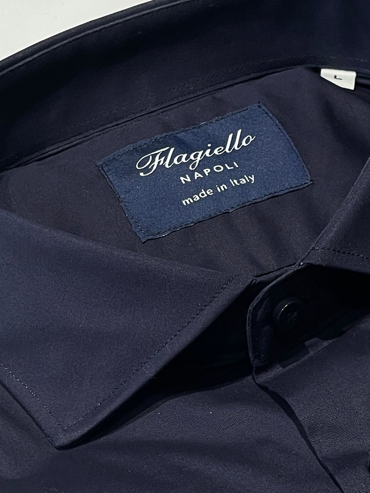 Dark Blue Satin Cotton Shirt