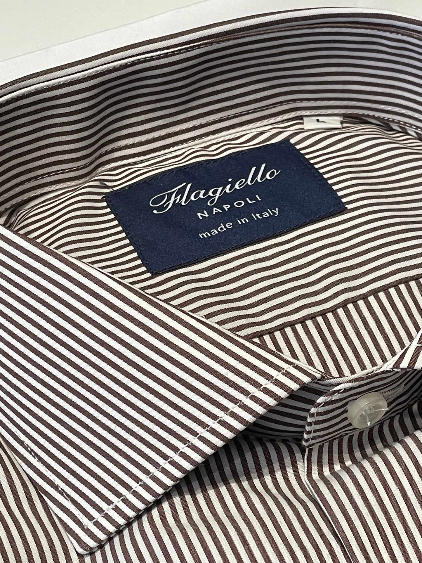 Brown Micro Stripe Cotton Shirt