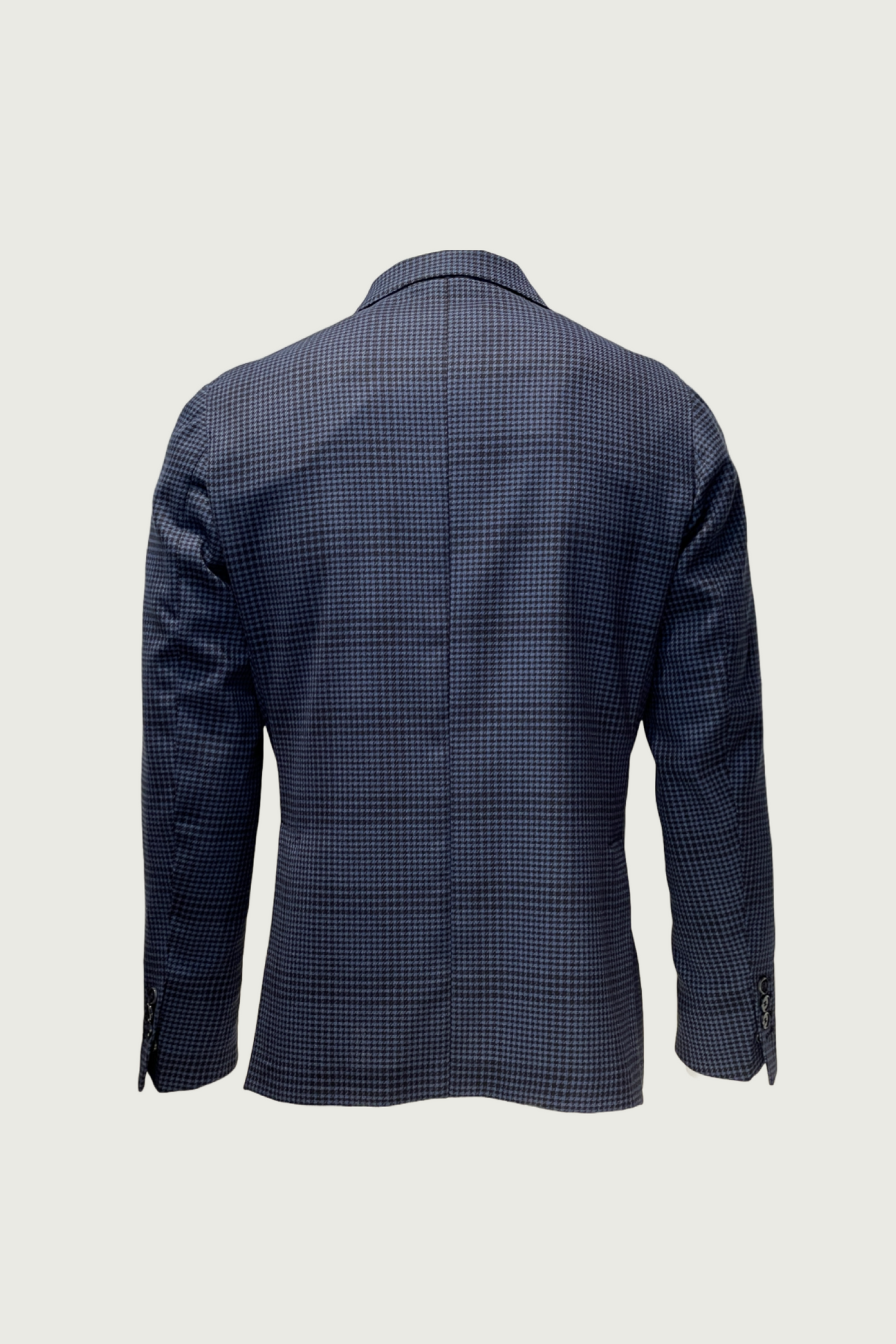 Blue Micro Checked Wool Jacket