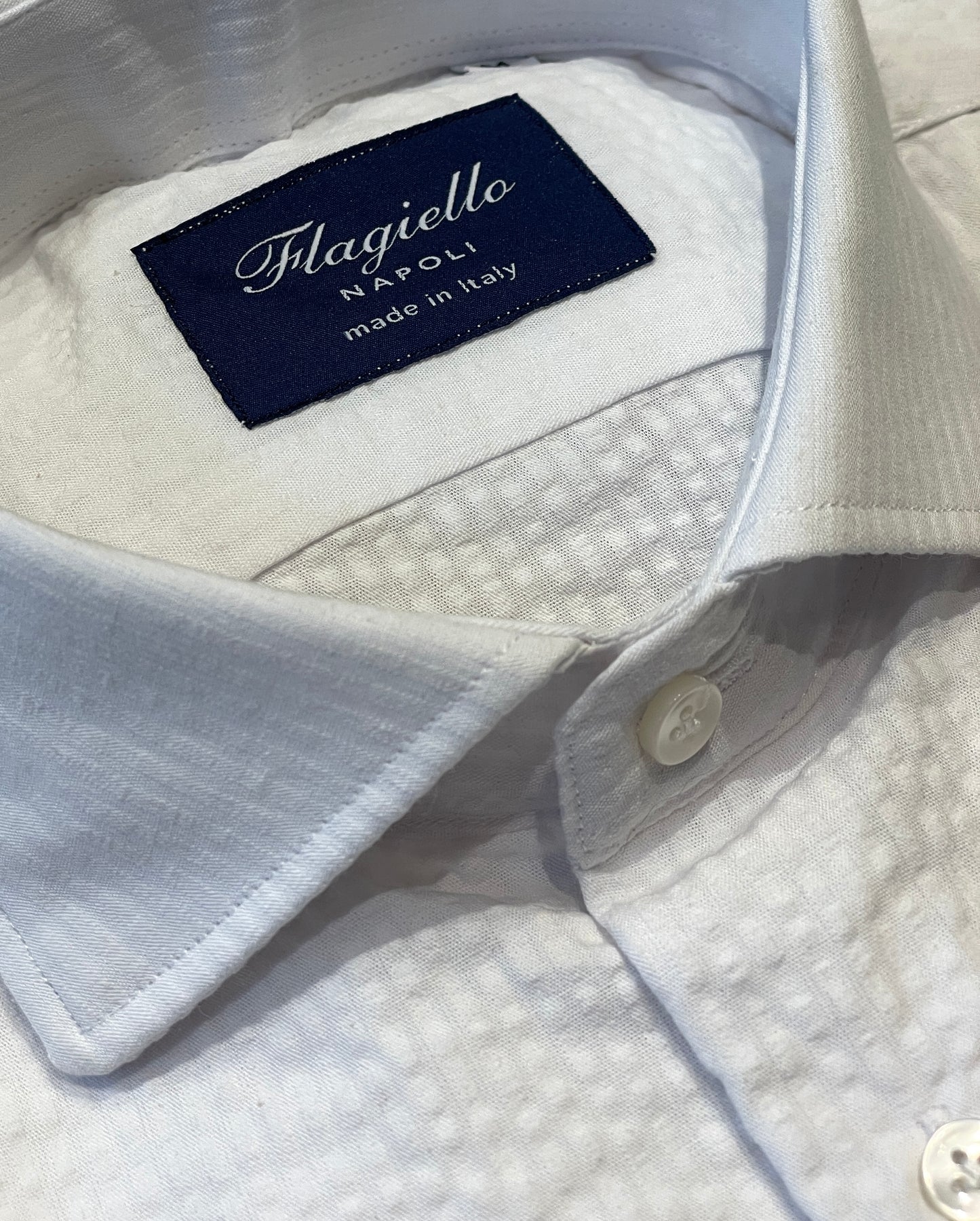 White Seersucker Cotton Shirt