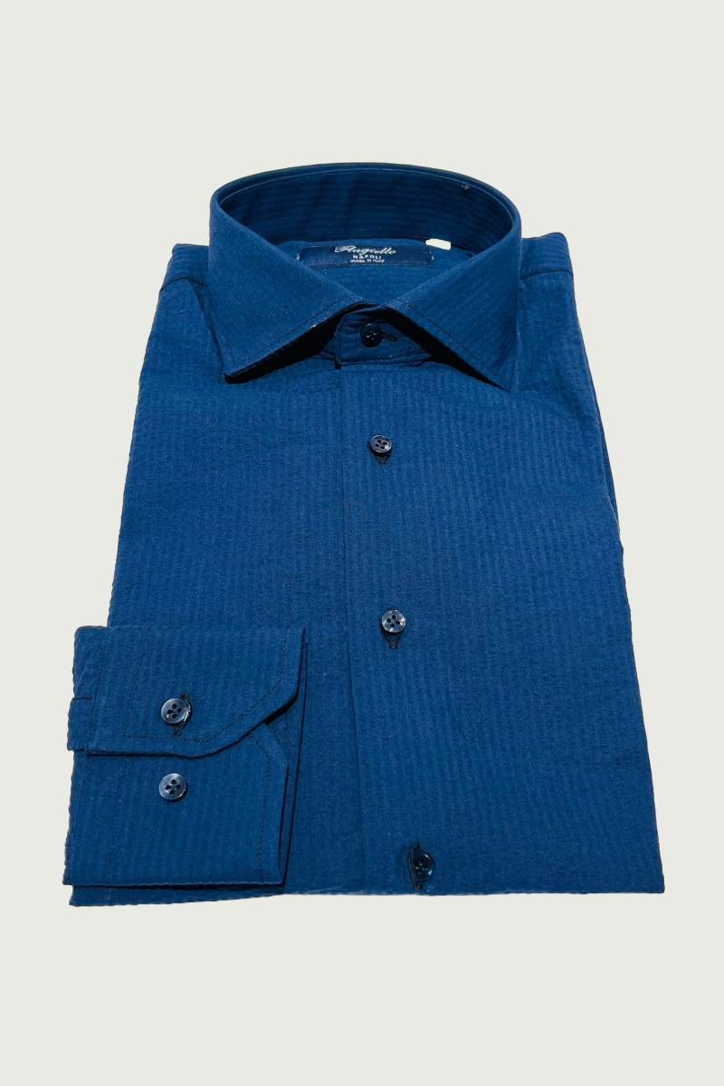 Blue Seersucker Cotton Shirt Clothingman Flagiello Blue Seersucker Cotton Shirt Clothingman Flagiello