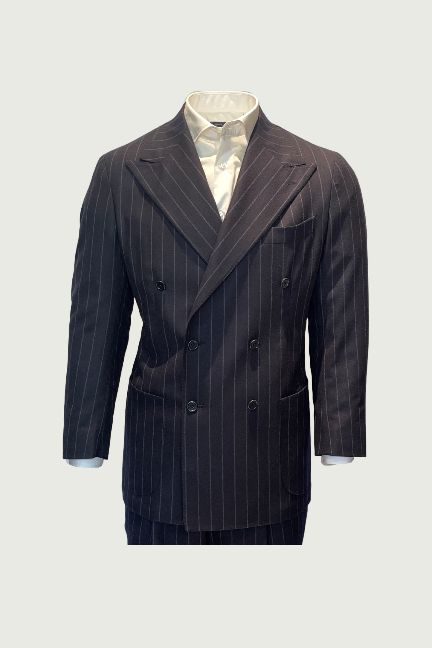 Navy Drago Double-breasted Stripe Suit