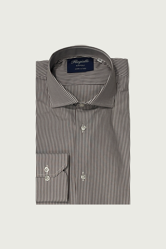 Brown Micro Stripe Cotton Shirt