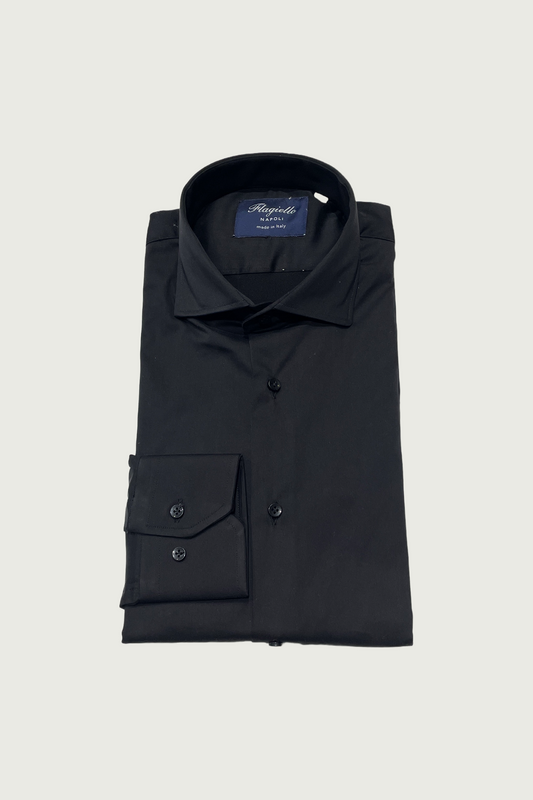 Black Satin Cotton Shirt