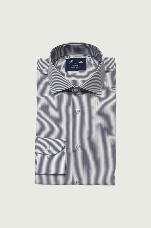 Grey Micro Stripe Cotton Shirt