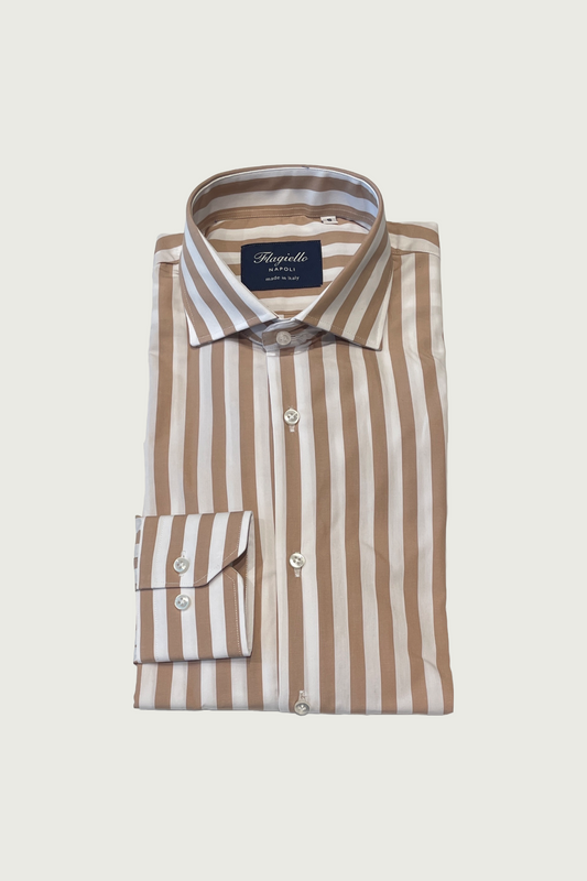 Brown Stripe Cotton Shirt