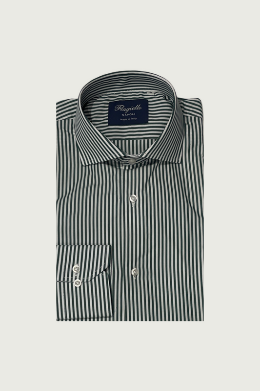 Green Micro Stripe Cotton Shirt