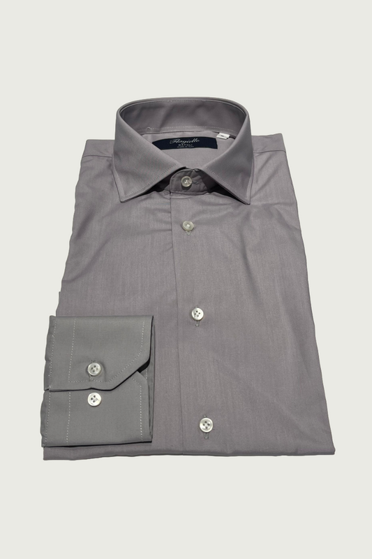 Grey Doppio Ritorto Cotton Shirt