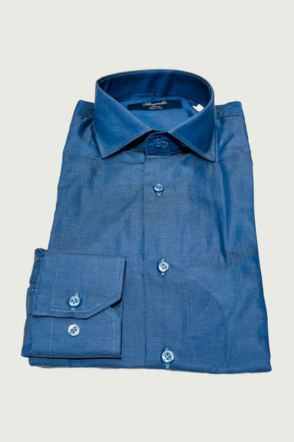 Blue Doppio Ritorto Cotton Shirt