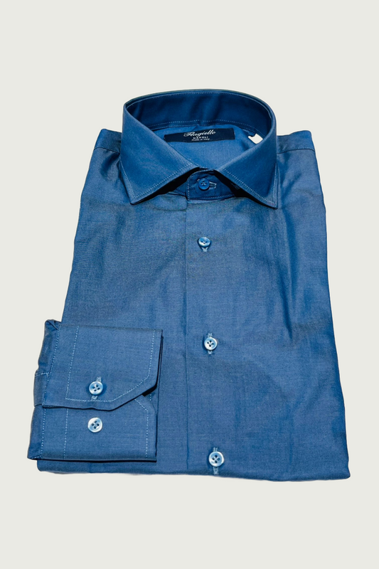 Blue Doppio Ritorto Cotton Shirt