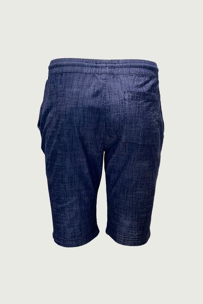 Blue Cotton Linen Shorts