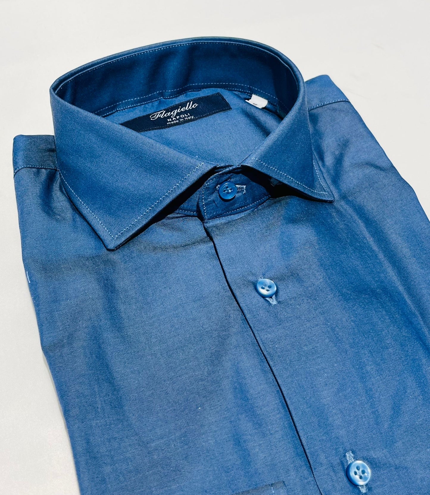 Blue Doppio Ritorto Cotton Shirt